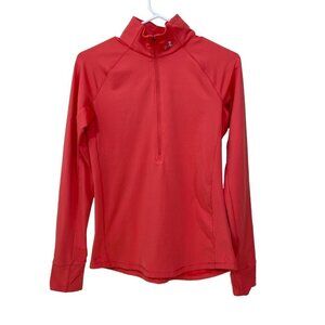 UNDER ARMOUR Women's Size SM Cold Gear 1/2 ZIP Sleeve Running Top Bright Pink